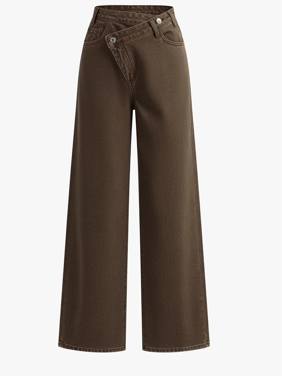 Karina | Women’s Asymmetric Wide Leg Side Pockets Jeans