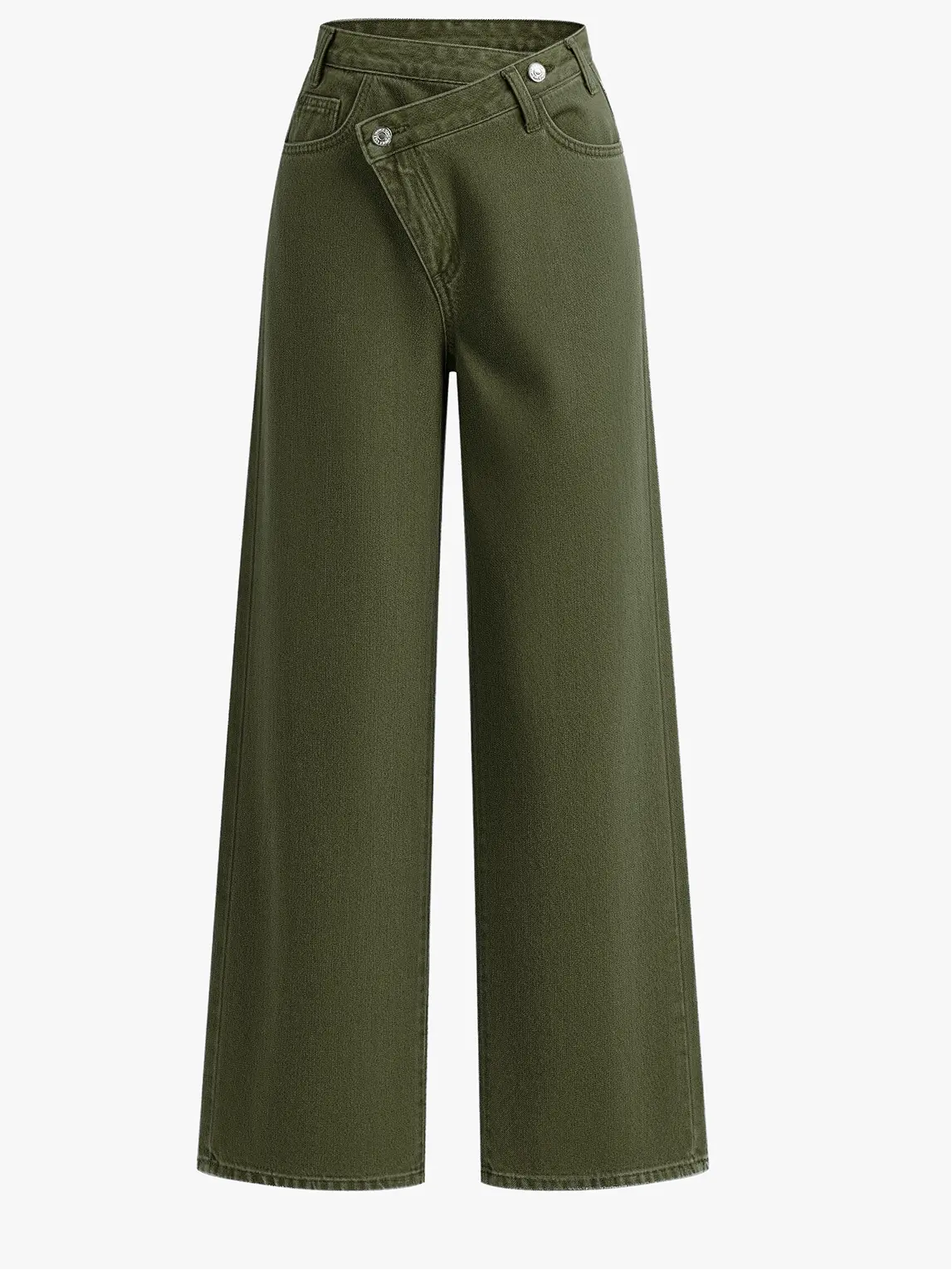 Karina | Women’s Asymmetric Wide Leg Side Pockets Jeans
