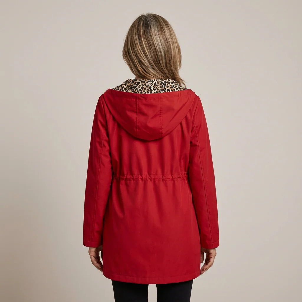 Karla | Women’s Reversible Zip Front Hooded Long Sleeve Coat