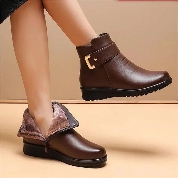 Kate | Women’s Buckle Side Zip Ankle Winter Boots