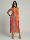Kathryn | Women’s Open Work Scoop Neck Sleeveless Midi Dress