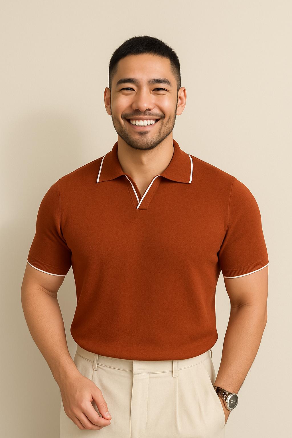 Keegan | Men's Contrast Trim Short Sleeve Polo Shirt