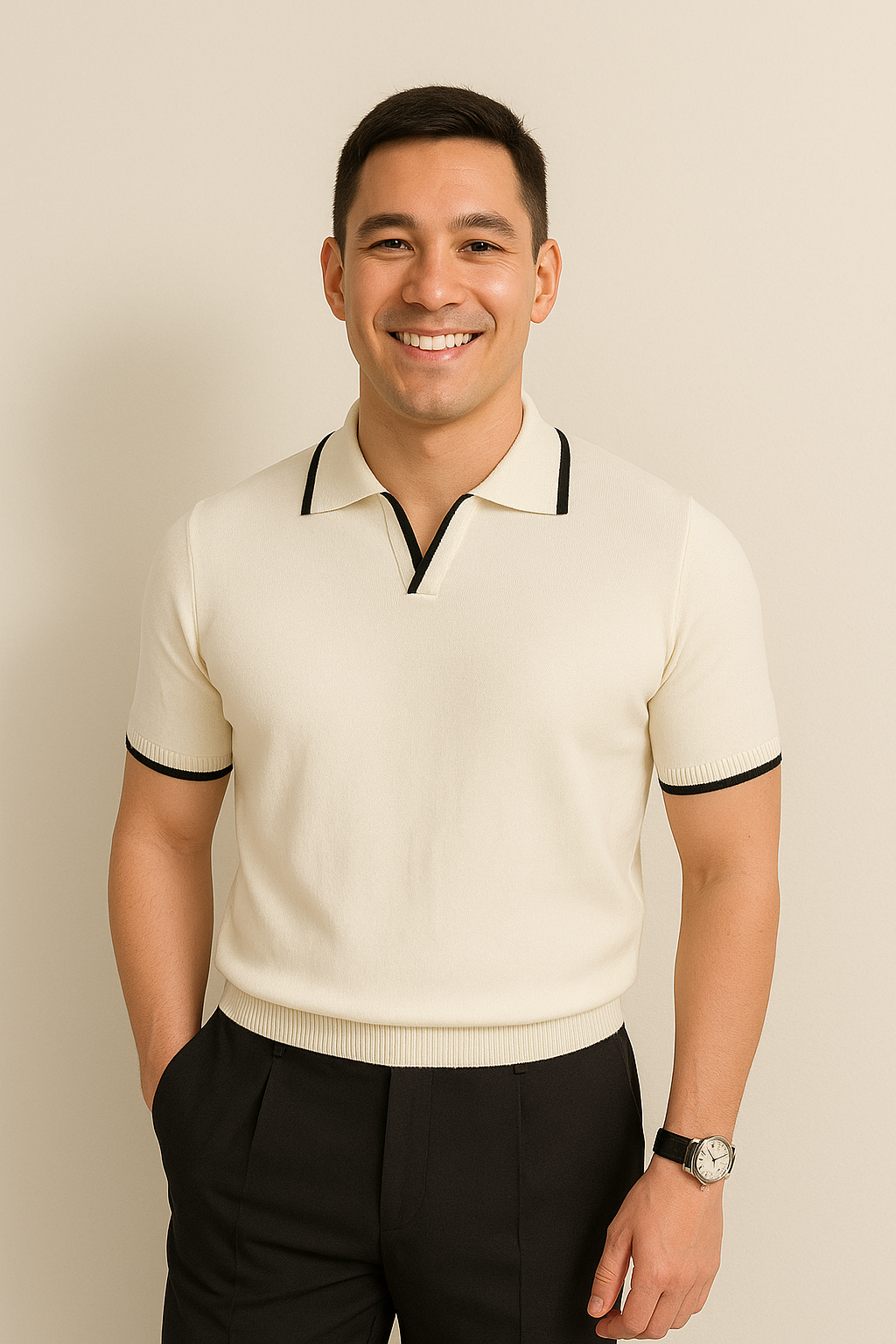 Keegan | Men's Contrast Trim Short Sleeve Polo Shirt