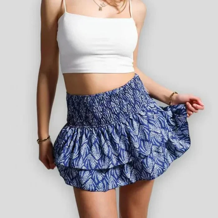 Kerry | Women’s Smocked High Rise Tiered Skirt