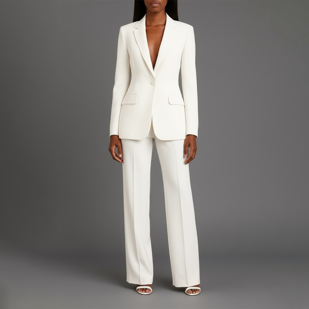Kimberly | Women’s V Neck Long Sleeve Matching Suit