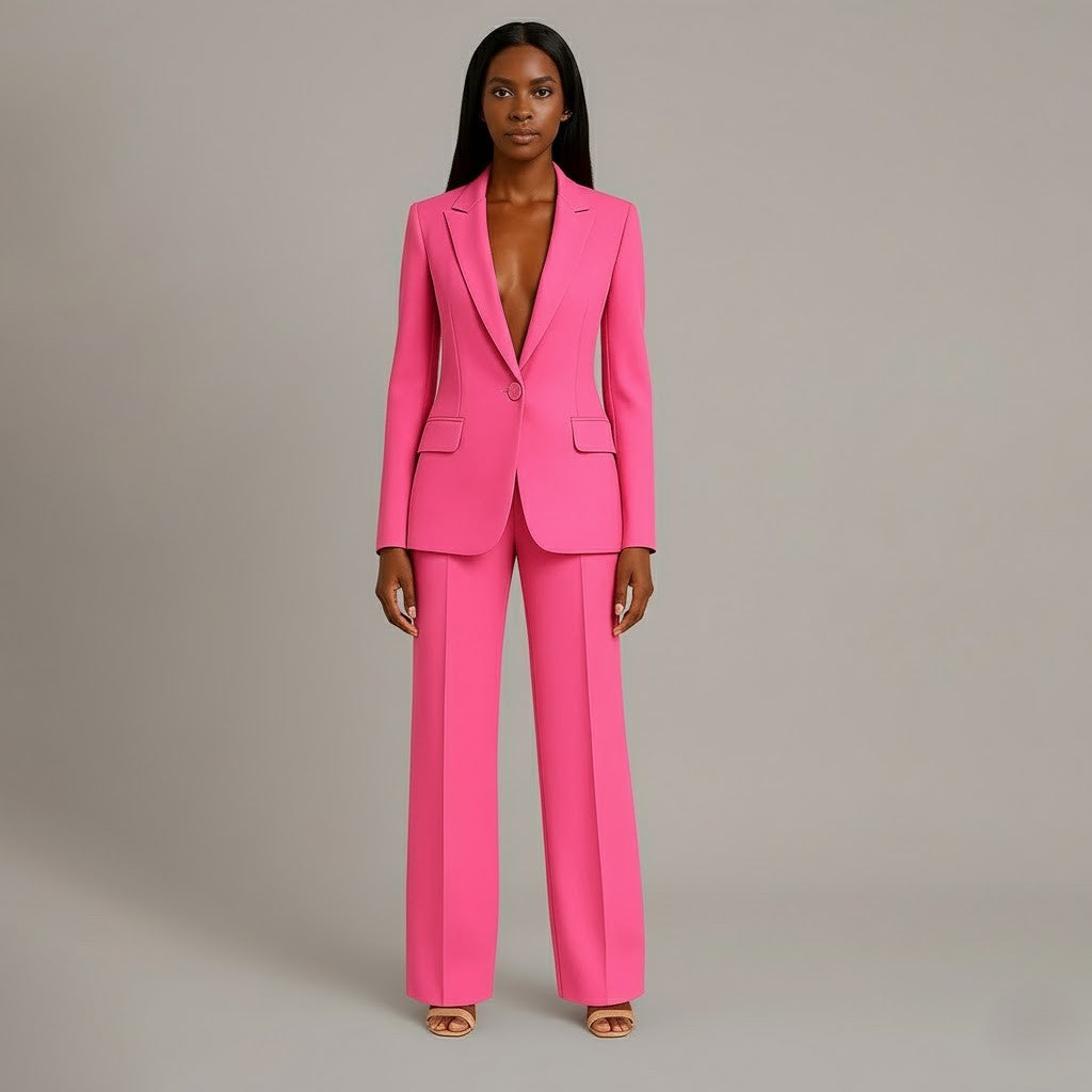Kimberly | Women’s V Neck Long Sleeve Matching Suit