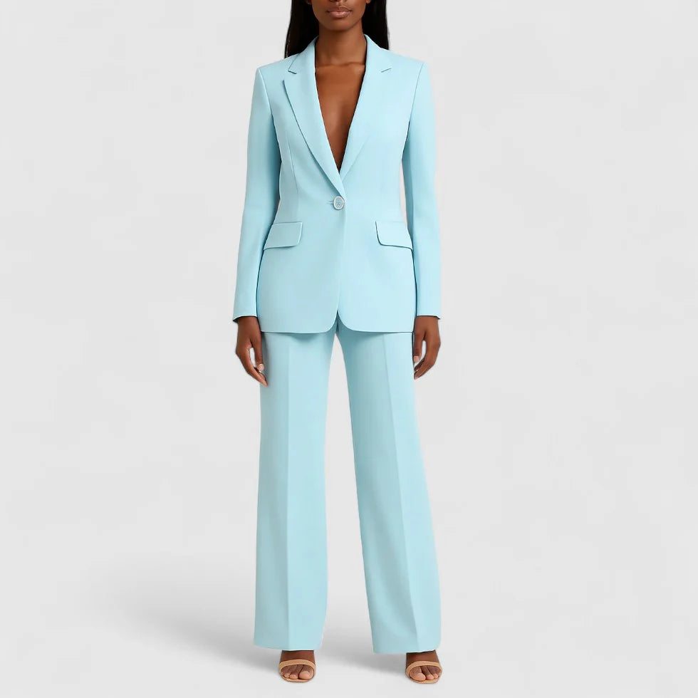 Kimberly | Women’s V Neck Long Sleeve Matching Suit
