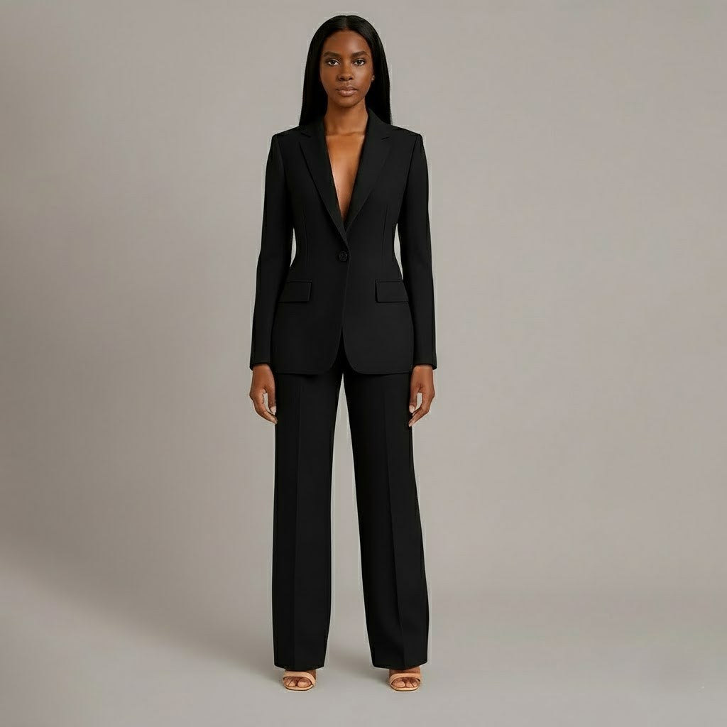 Kimberly | Women’s V Neck Long Sleeve Matching Suit