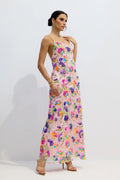 Kira | Women’s Floral Sequin Backless High Slit Maxi Dress
