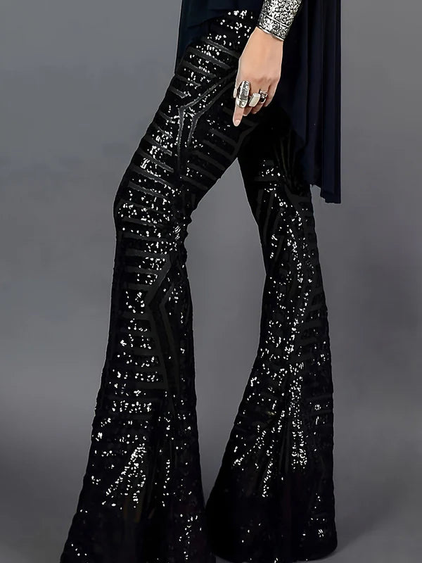 Lauren | Women’s Flare Leg Glitter Sequin Pants