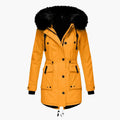 Lexi | Women’s Long Sleeve Button Front Drawstring Winter Parkas Coat