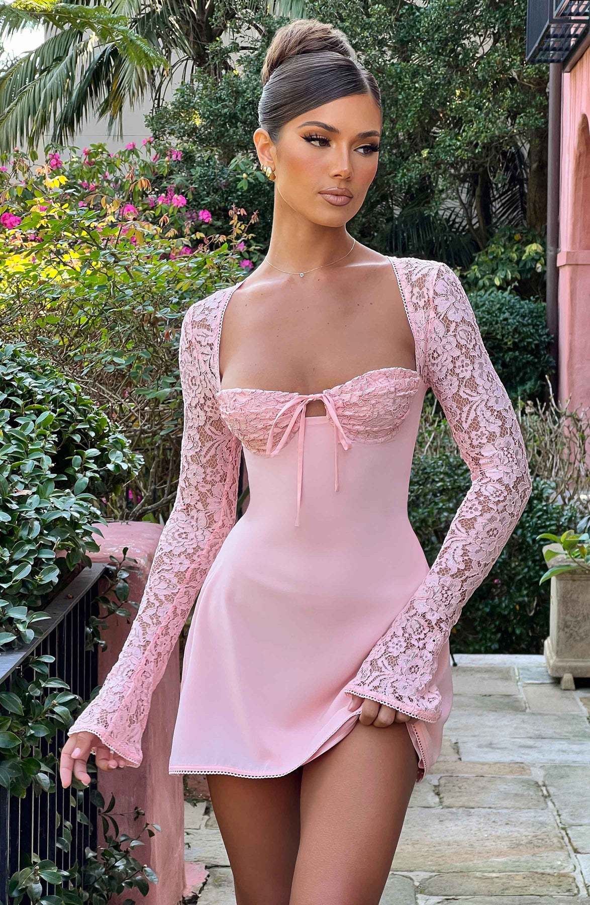 Lexie | Women’s Square Neck Long Sleeve Corset Mini Dress