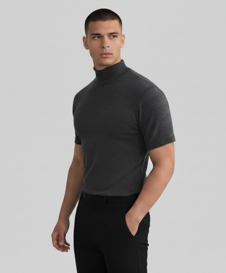 Liam | Men’s Short Sleeve Mock Neck Summer Top