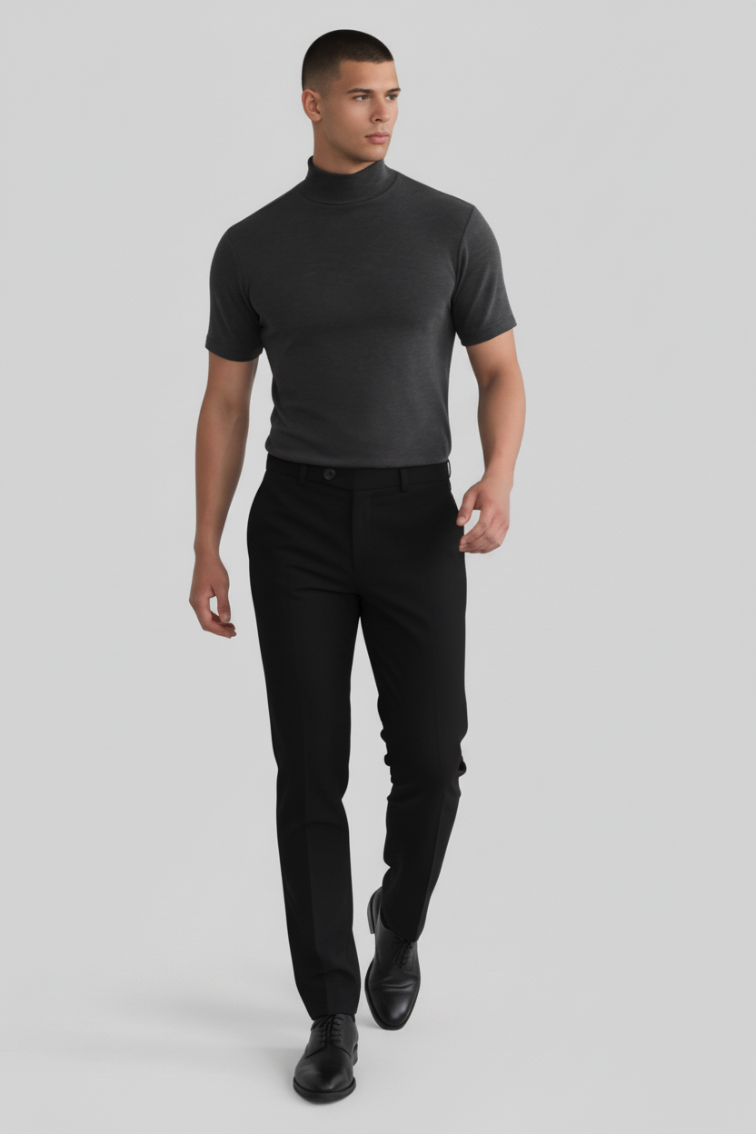 Liam | Men’s Short Sleeve Mock Neck Summer Top