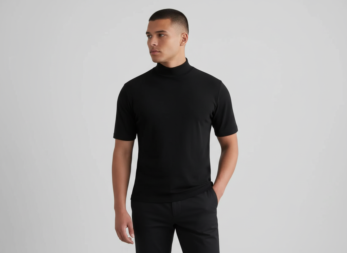 Liam | Men’s Short Sleeve Mock Neck Summer Top