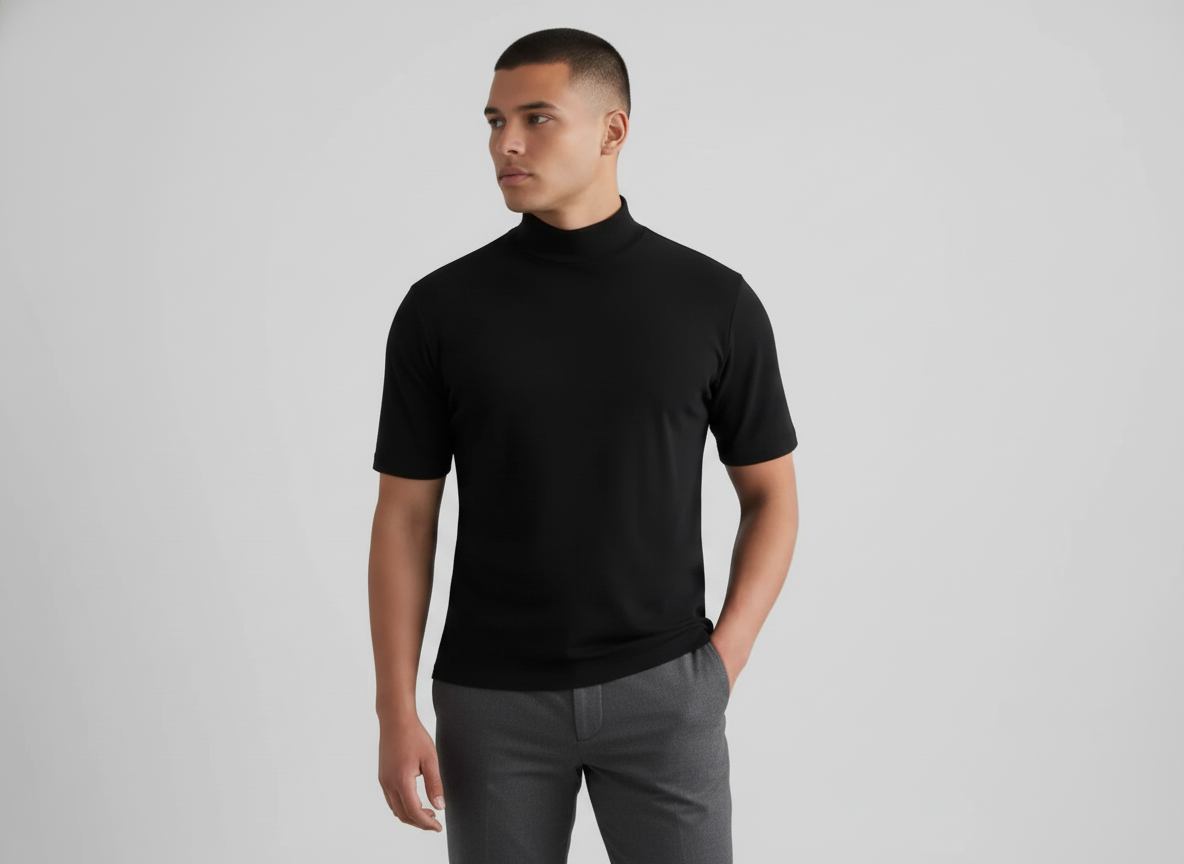 Liam | Men’s Short Sleeve Mock Neck Summer Top