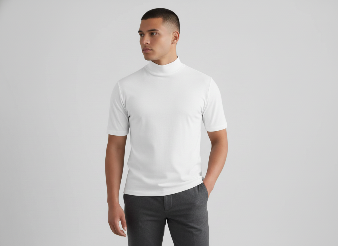 Liam | Men’s Short Sleeve Mock Neck Summer Top