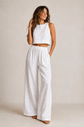 Lilian | Women’s Sleeveless High Waist Wide Leg Two Piece Set