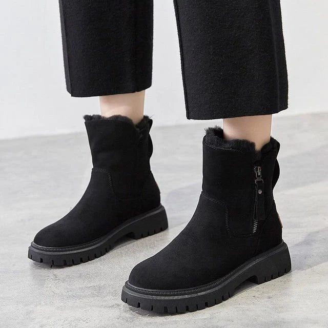Lillie | Women’s Round Toe Side Zip Ankle Winter Boots