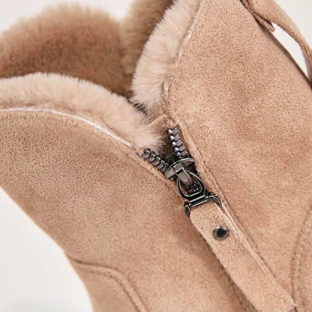 Lillie | Women’s Round Toe Side Zip Ankle Winter Boots