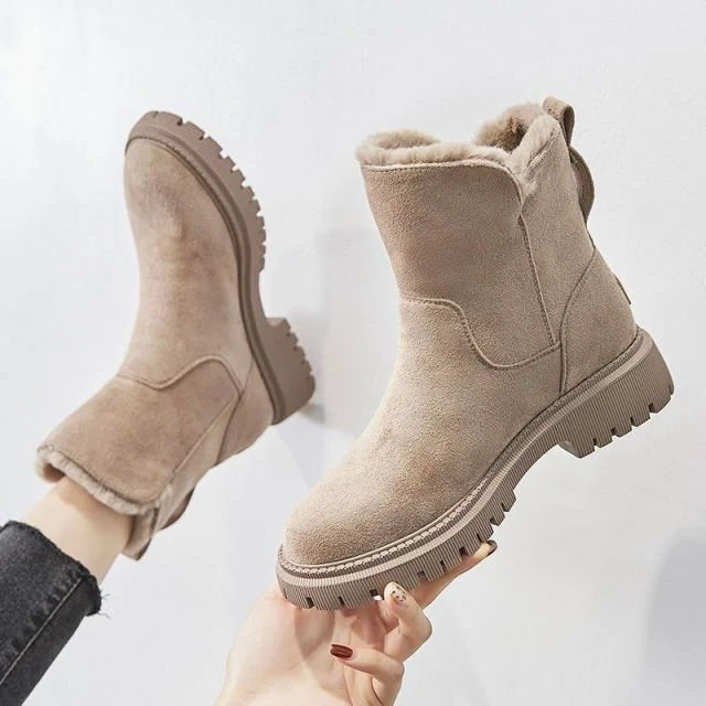 Lillie | Women’s Round Toe Side Zip Ankle Winter Boots