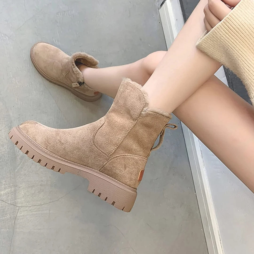Lillie | Women’s Round Toe Side Zip Ankle Winter Boots