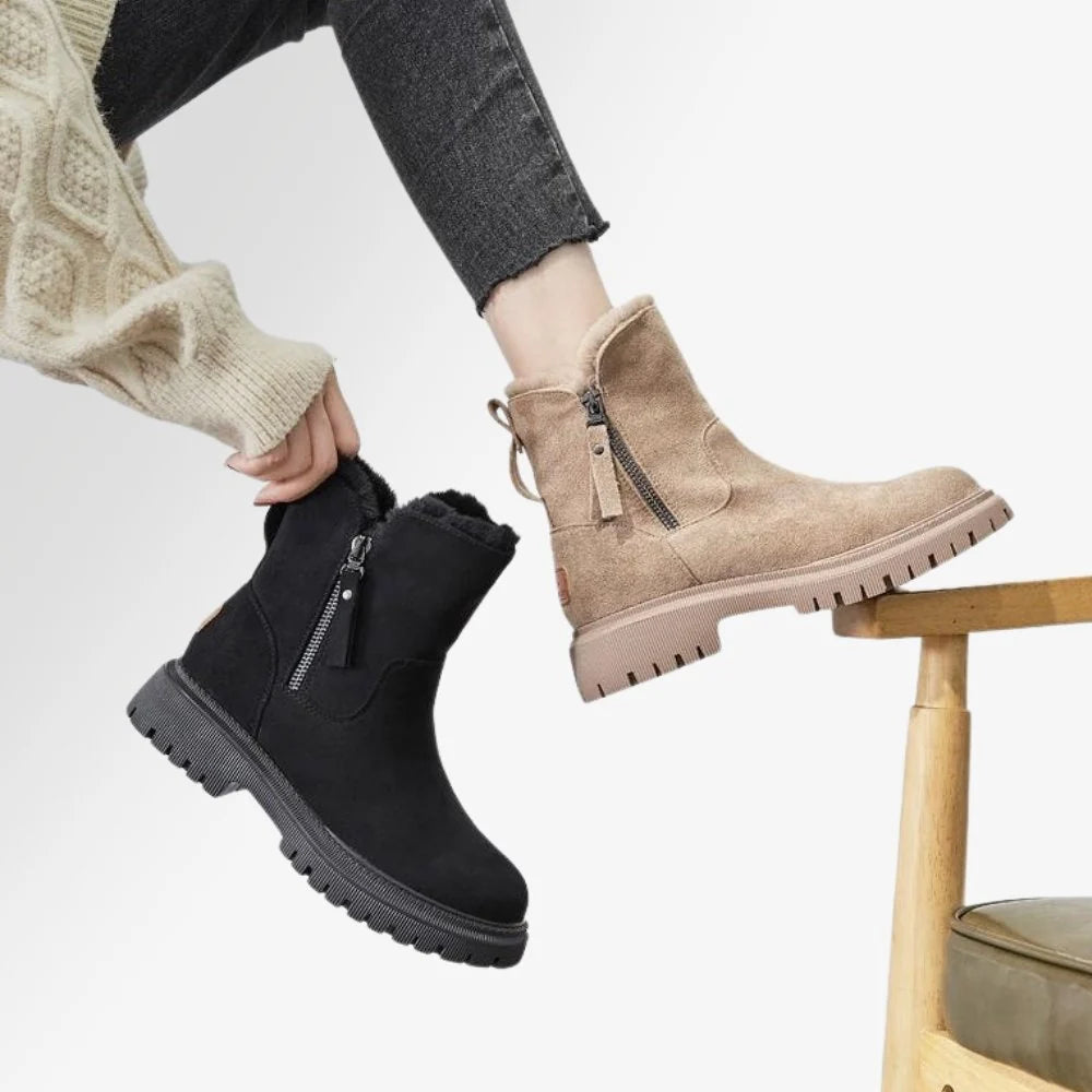 Lillie | Women’s Round Toe Side Zip Ankle Winter Boots