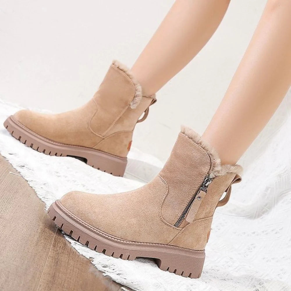 Lillie | Women’s Round Toe Side Zip Ankle Winter Boots