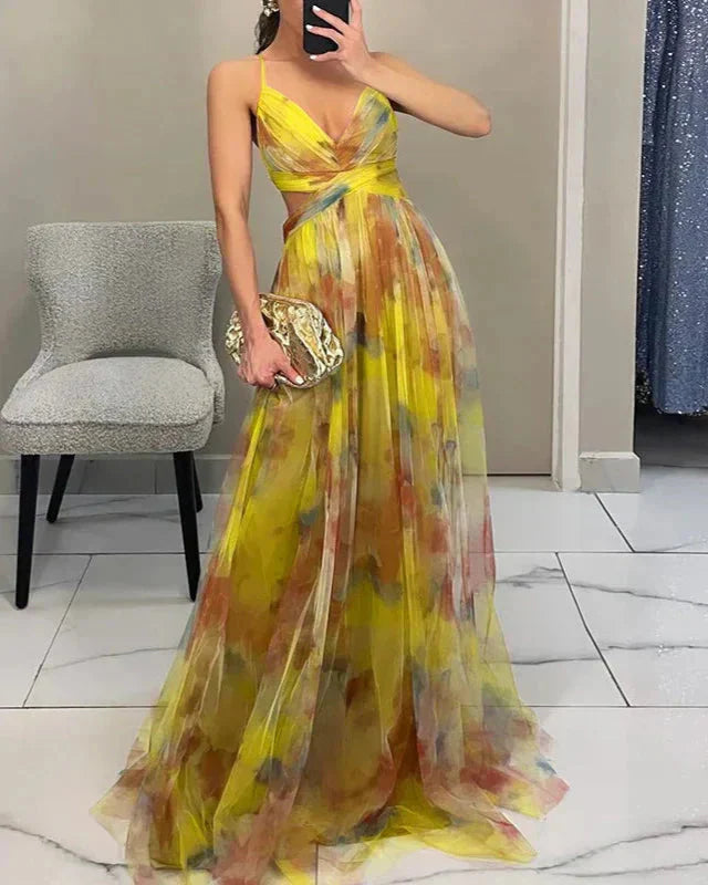 Linda | Women’s V Neck Sleeveless Wedding Guest Dress