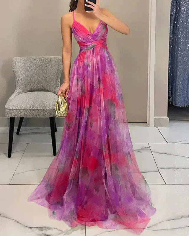 Linda | Women’s V Neck Sleeveless Wedding Guest Dress
