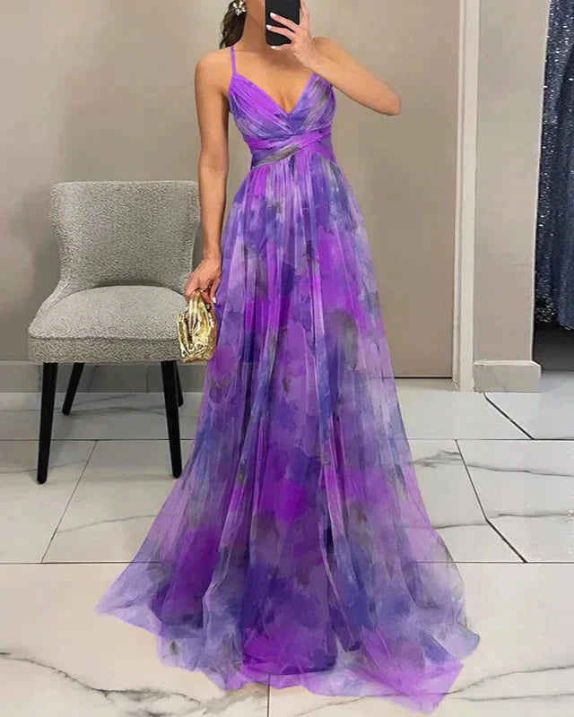 Linda | Women’s V Neck Sleeveless Wedding Guest Dress
