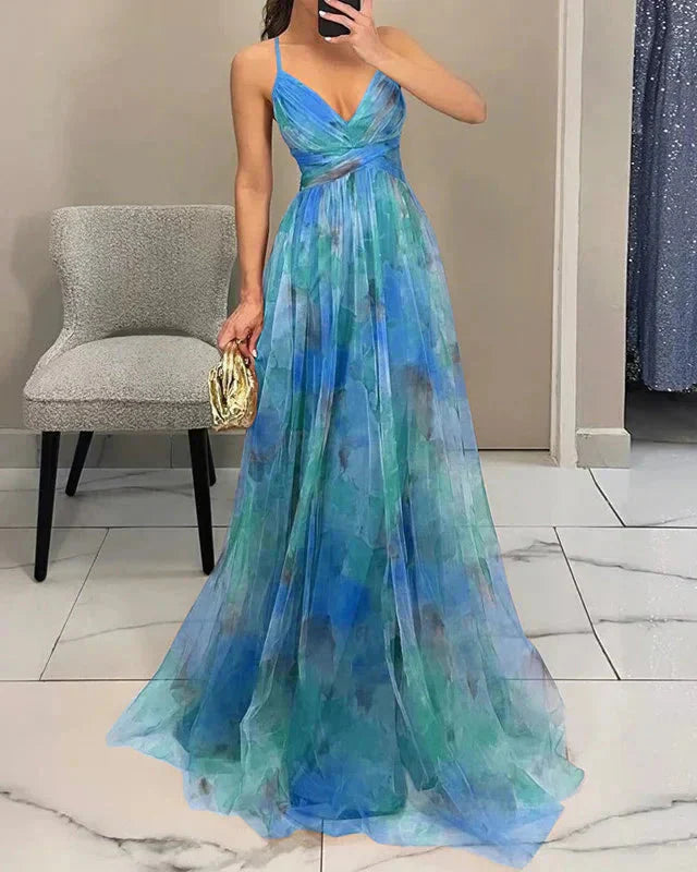 Linda | Women’s V Neck Sleeveless Wedding Guest Dress