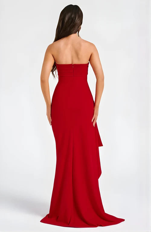 Lisa | Women's Strapless High-Slit Wedding Guest Dress