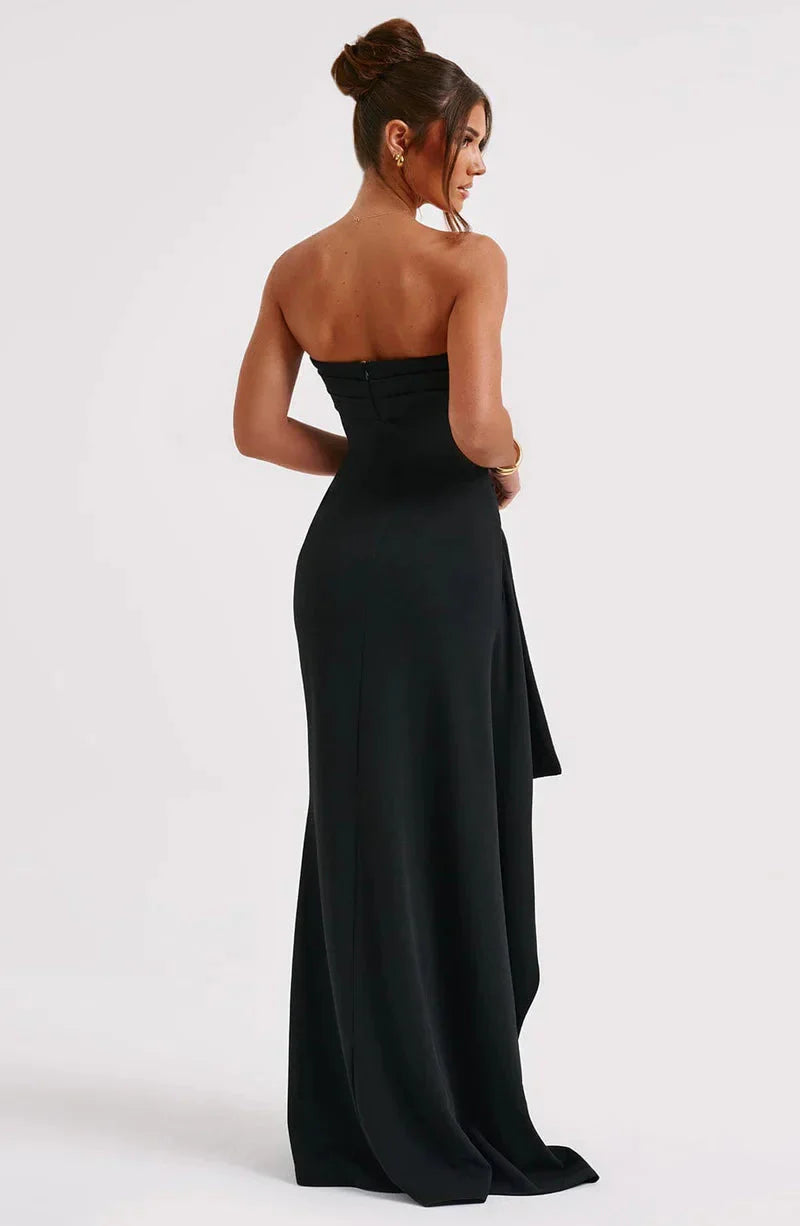 Lisa | Women's Strapless High-Slit Wedding Guest Dress