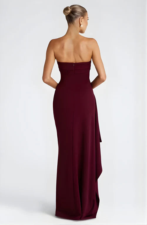 Lisa | Women's Strapless High-Slit Wedding Guest Dress
