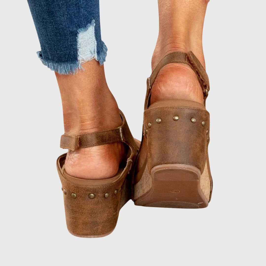 Lola | Women’s Round Toe Slingback Wedge Sandals