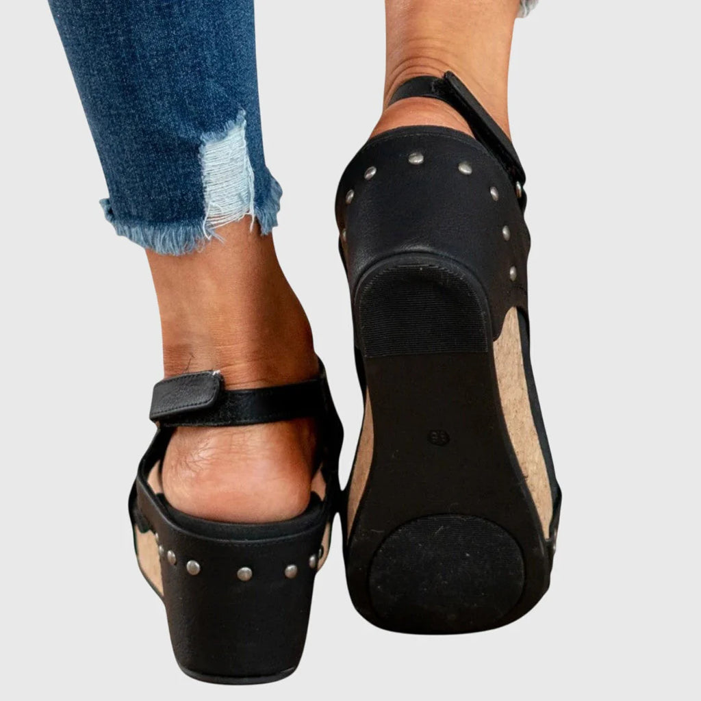 Lola | Women’s Round Toe Slingback Wedge Sandals