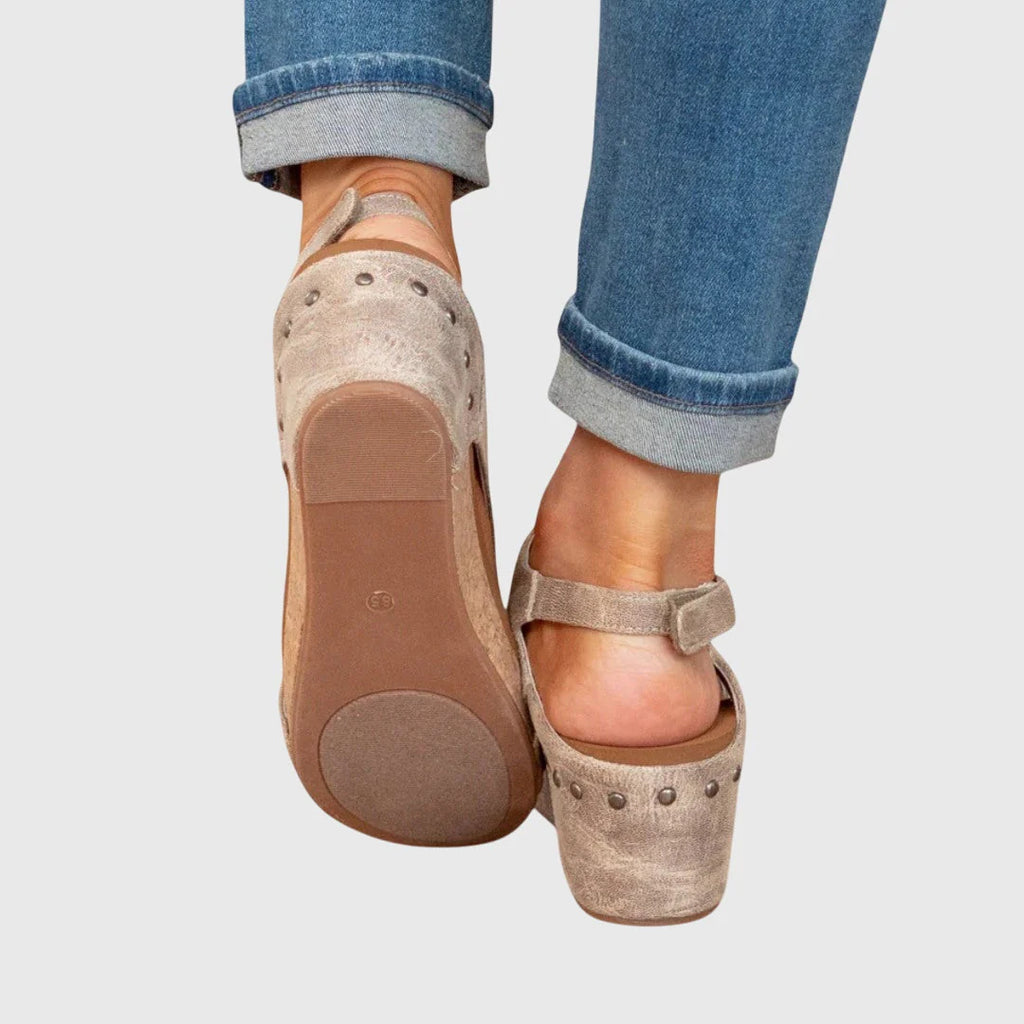 Lola | Women’s Round Toe Slingback Wedge Sandals