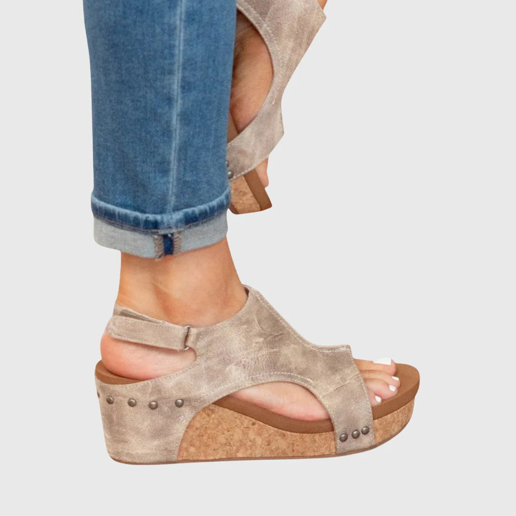 Lola | Women’s Round Toe Slingback Wedge Sandals