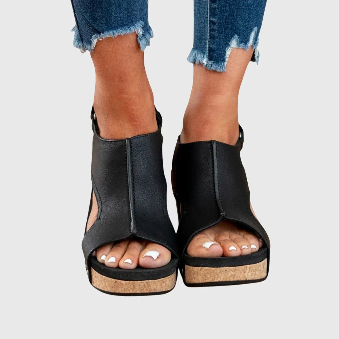 Lola | Women’s Round Toe Slingback Wedge Sandals