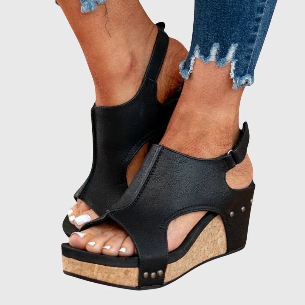 Lola | Women’s Round Toe Slingback Wedge Sandals