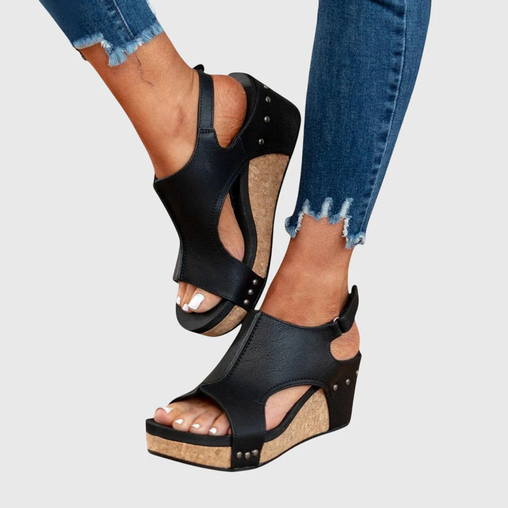 Lola | Women’s Round Toe Slingback Wedge Sandals