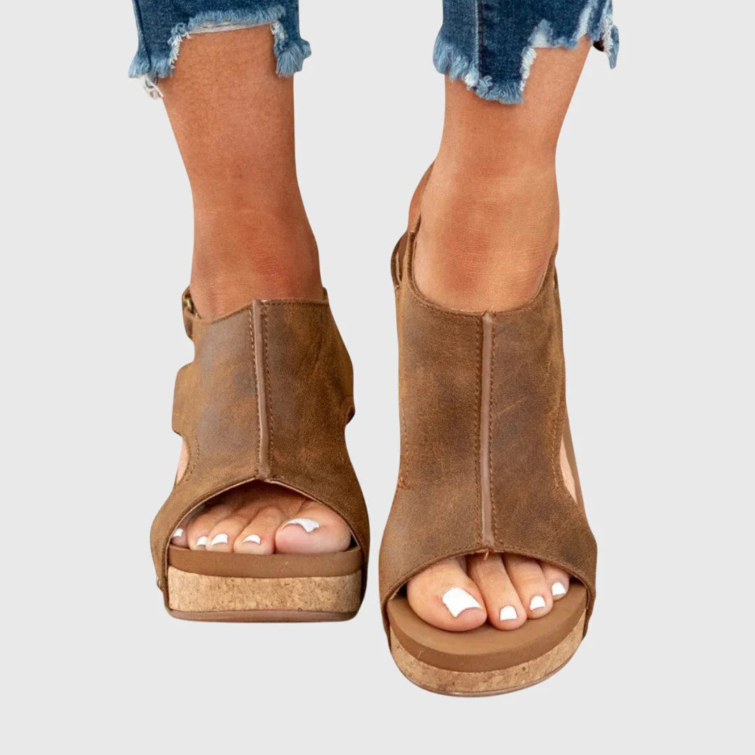 Lola | Women’s Round Toe Slingback Wedge Sandals