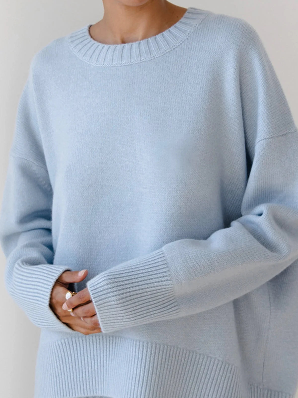 Lora | Women’s Oversized Crew Neck Long Sleeve Knit Sweater