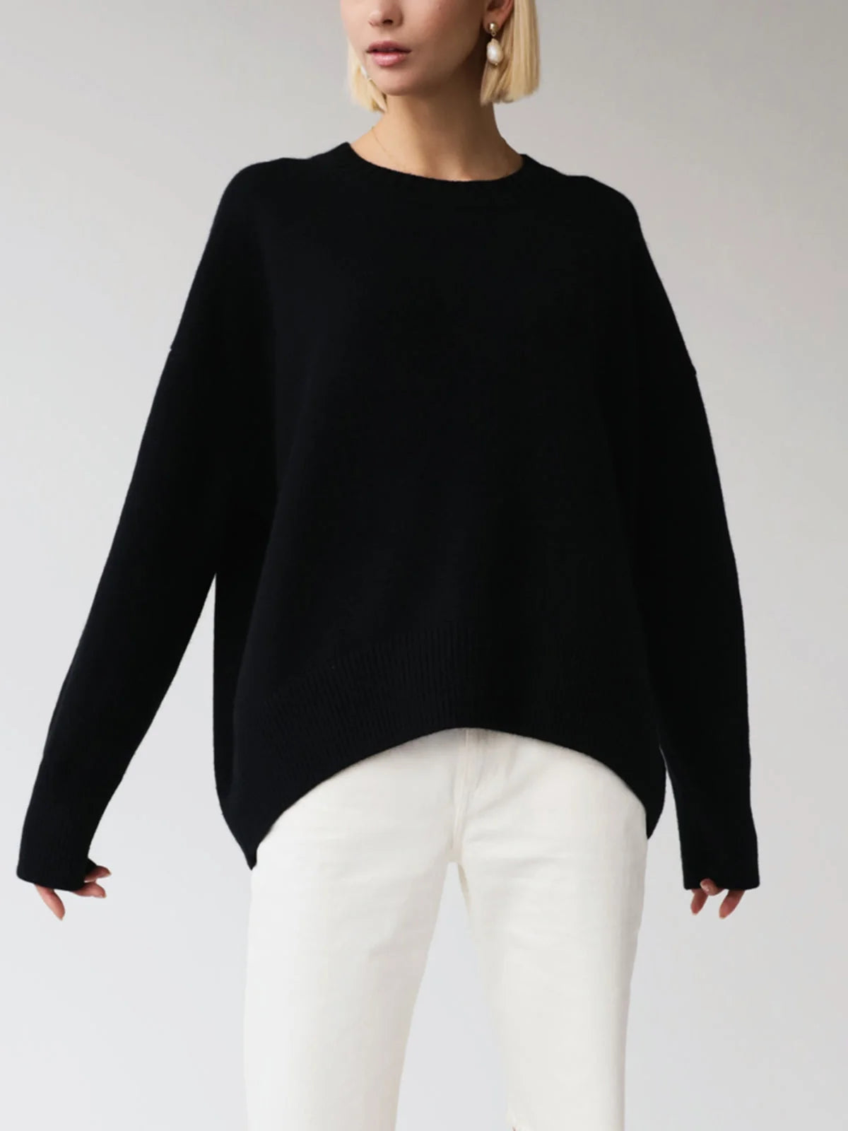 Lora | Women’s Oversized Crew Neck Long Sleeve Knit Sweater