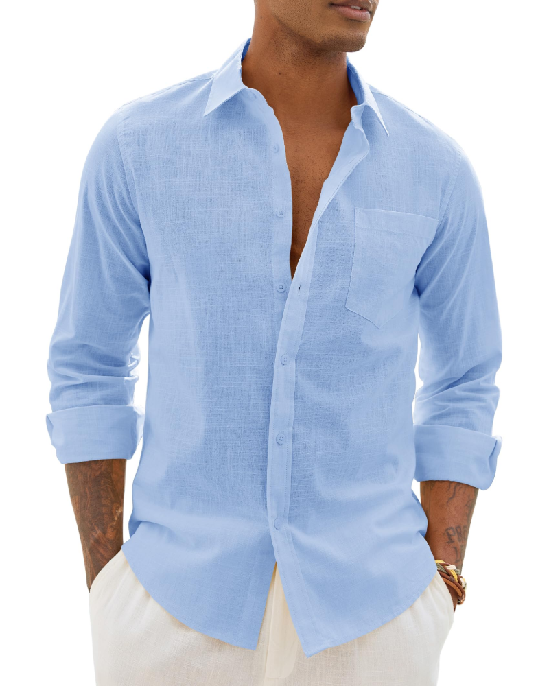 Loretta | Men's Button Front Long Sleeve Collared Shirt