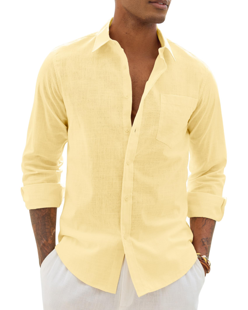Loretta | Men's Button Front Long Sleeve Collared Shirt