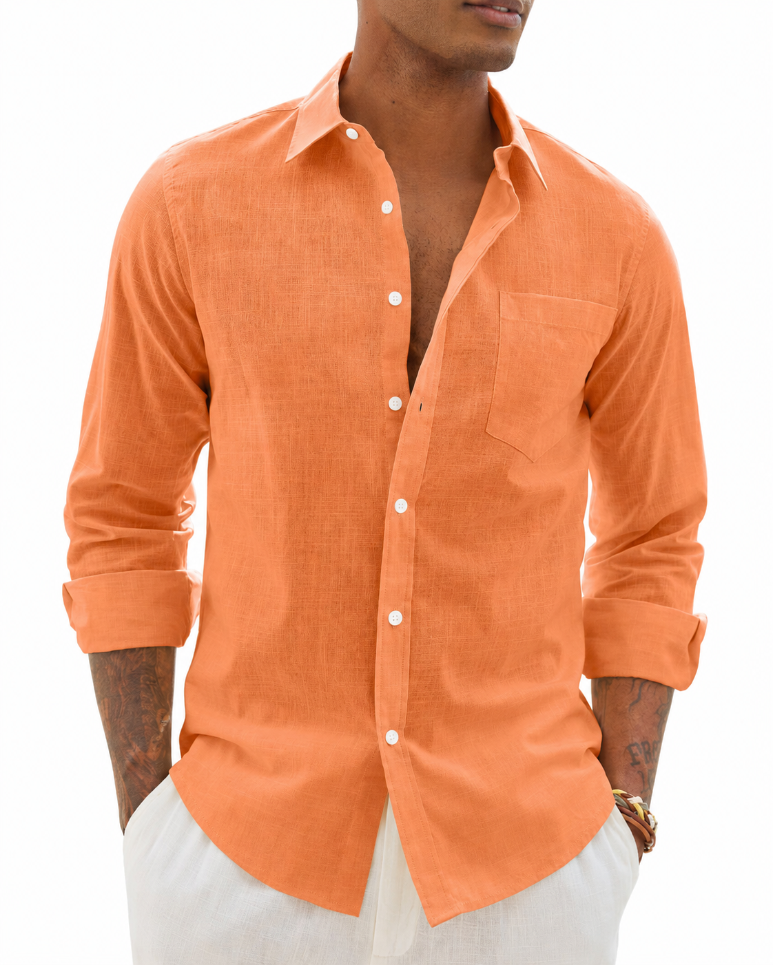 Loretta | Men's Button Front Long Sleeve Collared Shirt