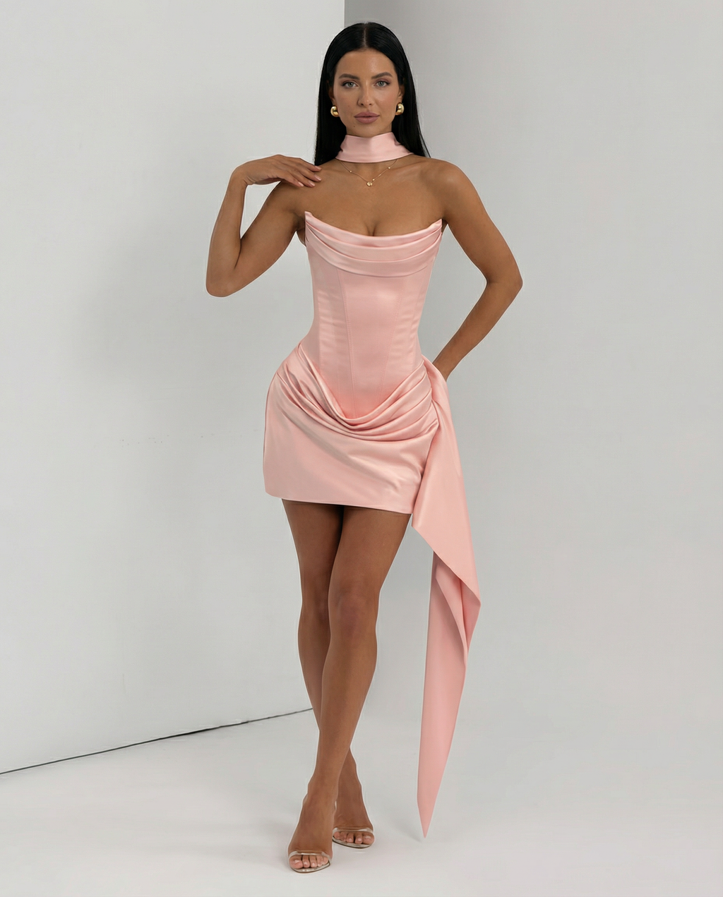 Lorraine | Women's Draped Sleeveless Corset Mini Dress