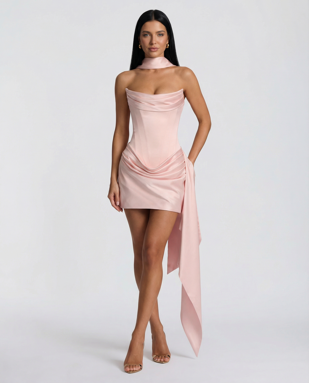 Lorraine | Women's Draped Sleeveless Corset Mini Dress